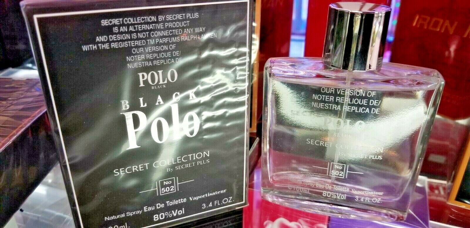 BLACK POLO by Secret Plus Polo No.502 3.4 oz EDT Spray ** NEW SEALED BOX